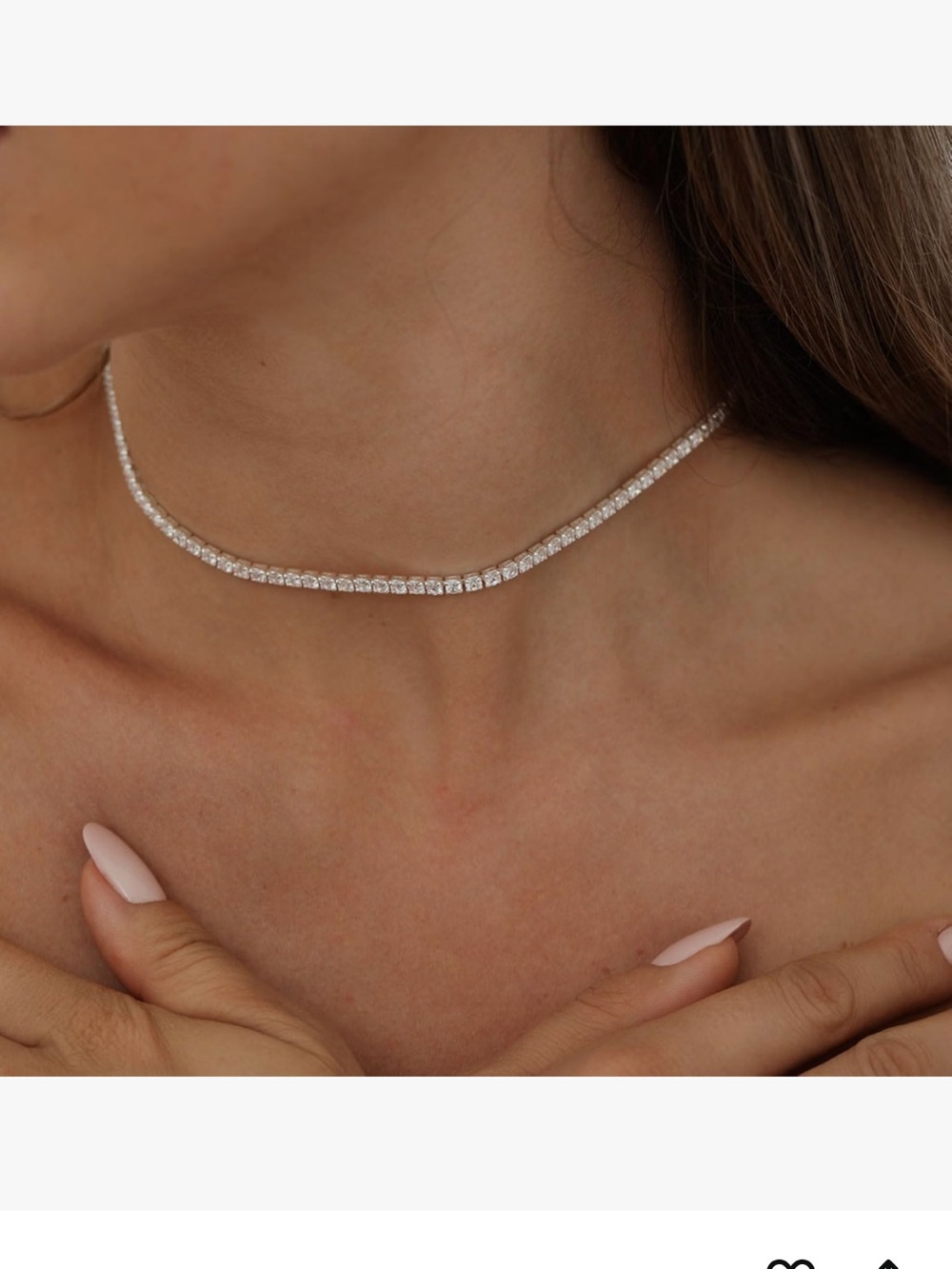 Silver Crystal Tennis Necklace/chocker